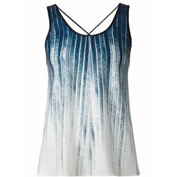 NEW Derek Lam 10 Crosby Graphic Print Tank Top Sz 2 Indigo Blue MSRP $325 - Picture 2 of 3